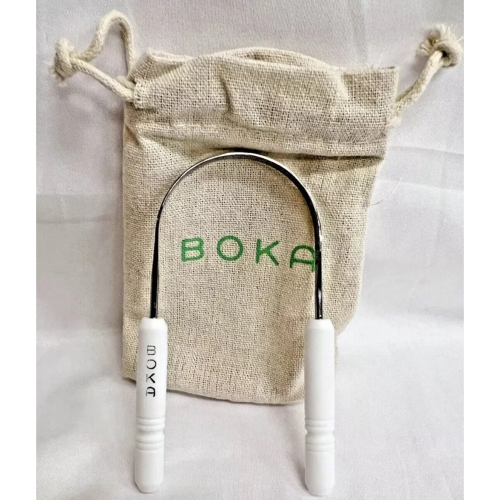 Boka Tongue Cleaner One Size Silver w Dust Bag New in Box